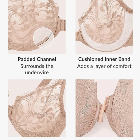 Glamorise 46C front closure undrwire bra New, Cafe (beige) - Picture 6 of 9